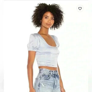 Light blue revolve superdown top
